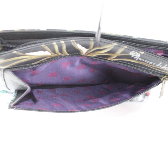 Anuschka Purse 11 x 9x3 Multi Color Red Bug Holiday Painted Leather Purse - Picture 10 of 12